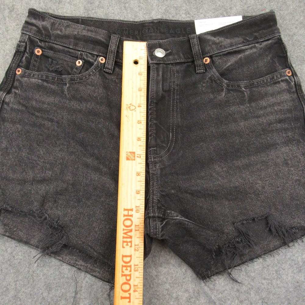American Eagle Outfitters Womens Black Ex‎ Boyfriend Stretch Denim Shorts Size 2 - Picture 5 of 14
